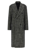 Dolce & Gabbana Wool and Cashmere Bouclé Coat — Charcoal