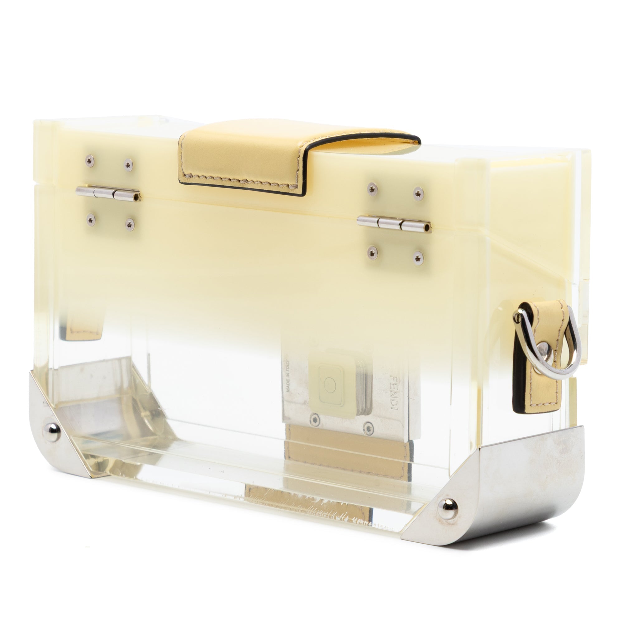 Mini Acrylic Vitello Trunk Baguette Crossbody