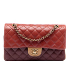 Medium Classic Tricolor Lambskin Double Flap