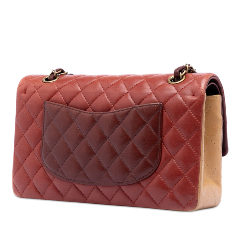 Medium Classic Tricolor Lambskin Double Flap