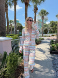 The Alden Pant / White Multi Smooth Shimmer Knit   By Hill House Home