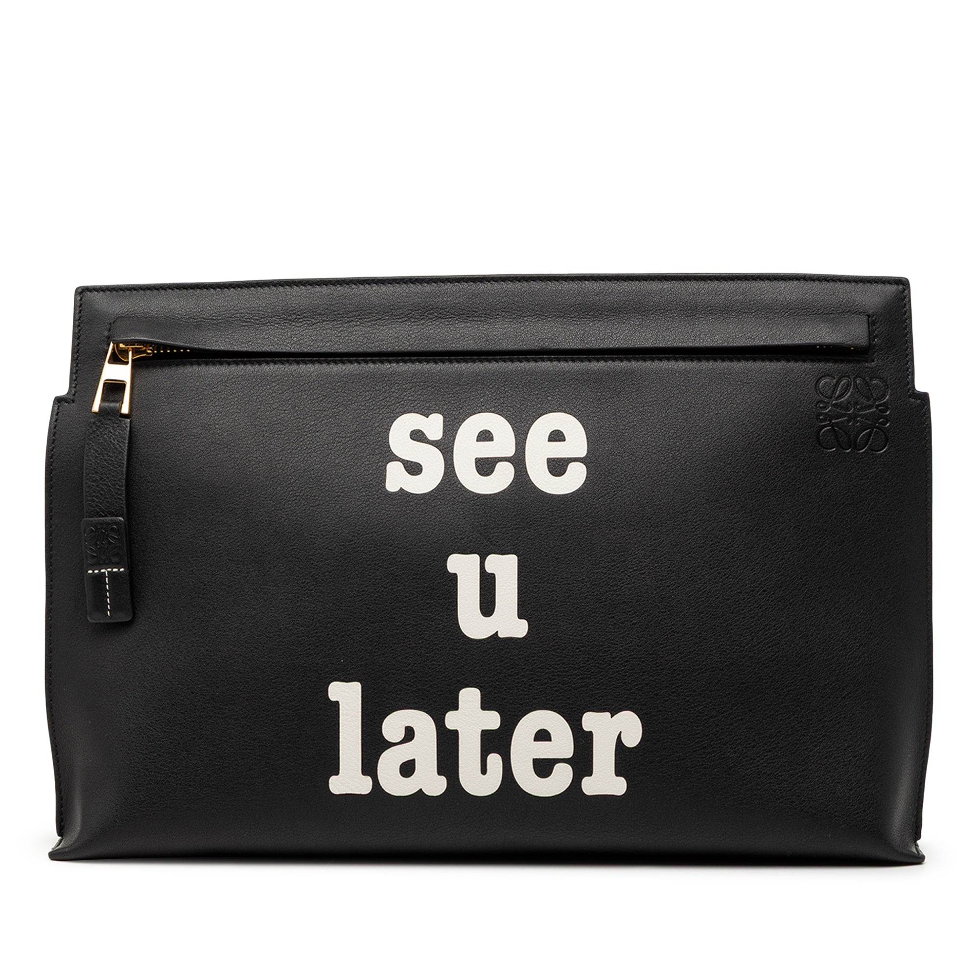 Calfskin Anagram See U Later T Pouch