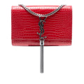 Small Embossed Leather Kate Tassel Crossbody