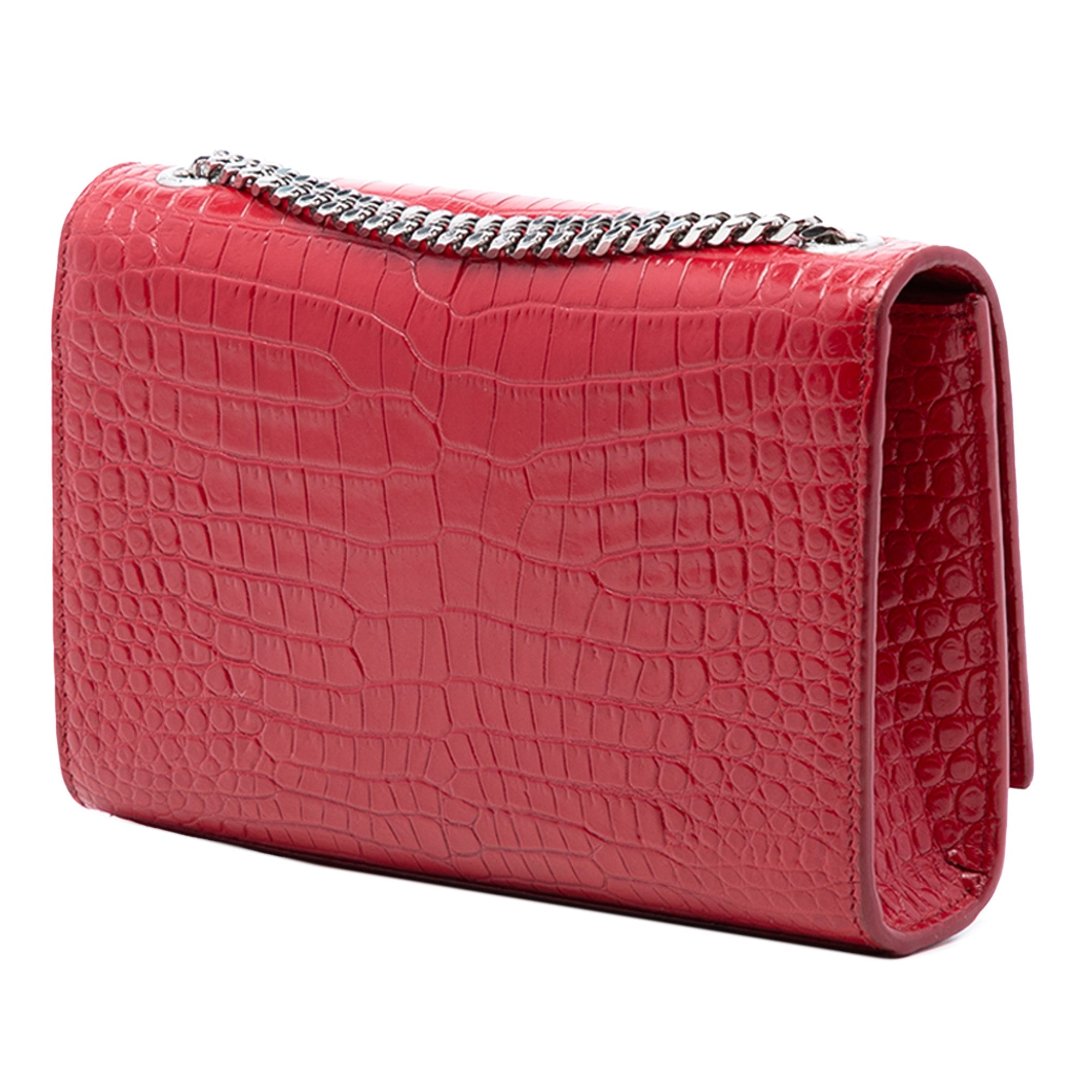 Small Embossed Leather Kate Tassel Crossbody