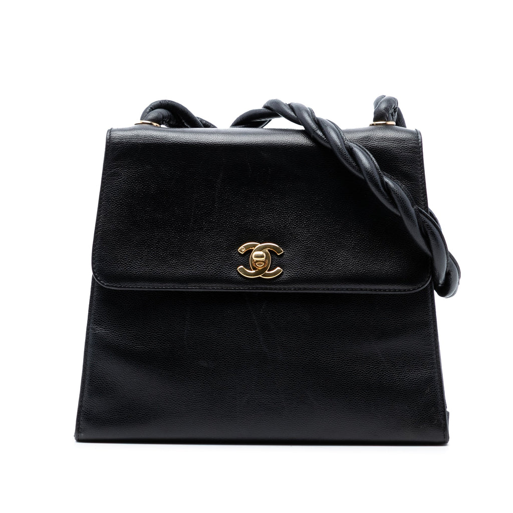 CC Caviar Twisted Strap Shoulder Bag