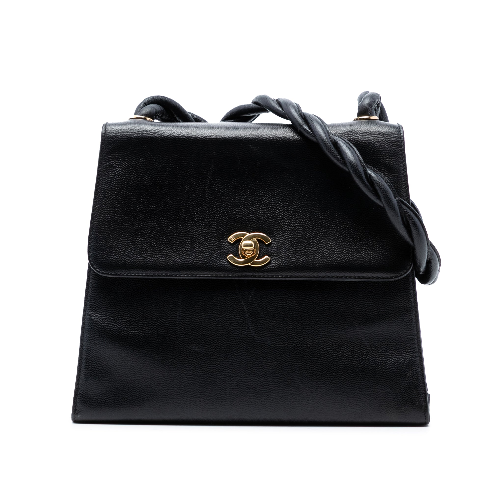 CC Caviar Twisted Strap Shoulder Bag