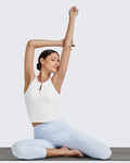 BareFeel Half Zip Cropped Workout Tank Tops
