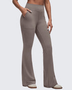 BareFeel High Waisted Pockets Flare Dress Pants
