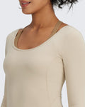 BareFeel Slim Scoop Neck Open Back Long Sleeve