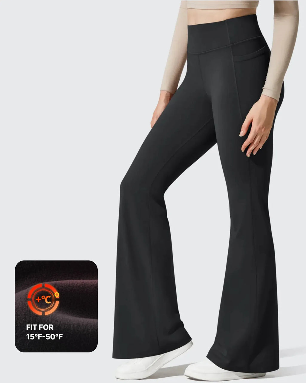 Barefeel Fleece Lined High Waist Flare Yoga Leggings