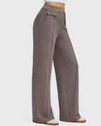 EverGoing Flap Pockets Wide Leg Dressy Pants
