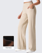 EverGoing Fleece Lined High-Waist Wide Leg Thermal Trousers