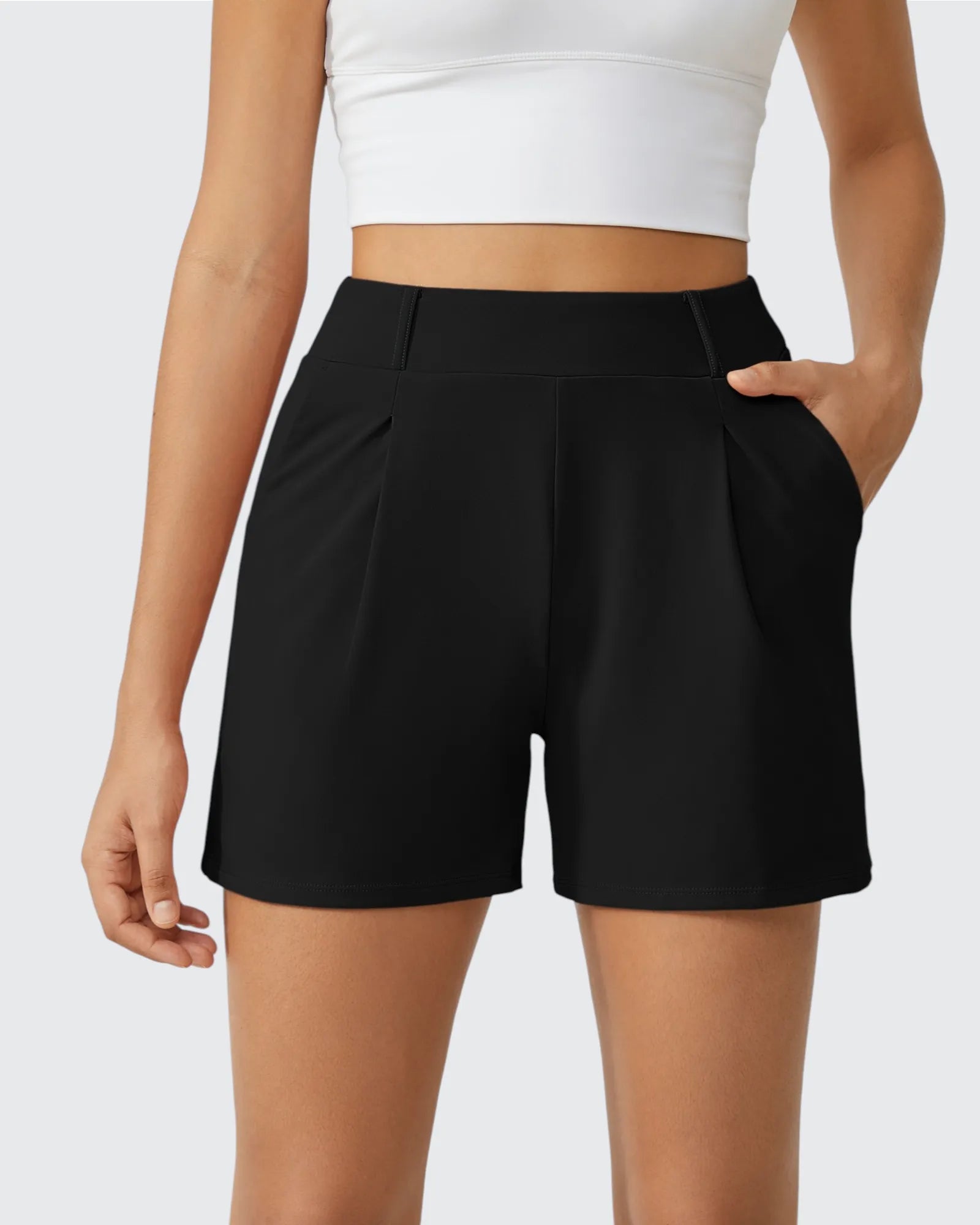 EverGoing High-Waist Belted Pleated Casual Dressy Shorts
