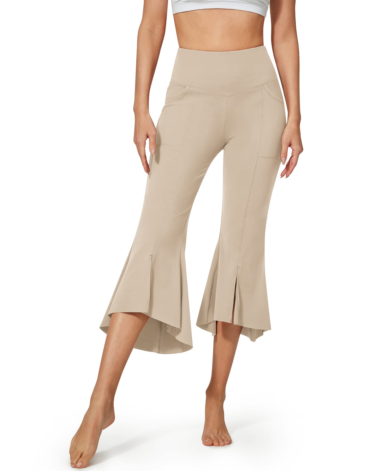 EverGoing High-Waist Ruffle Yoga Casual Capri Pants