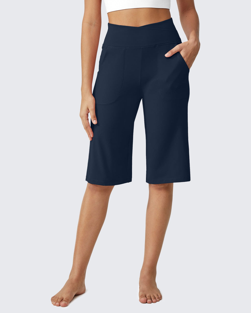EverGoing Loose High-Waist Casual Cropped Yoga Pants 14