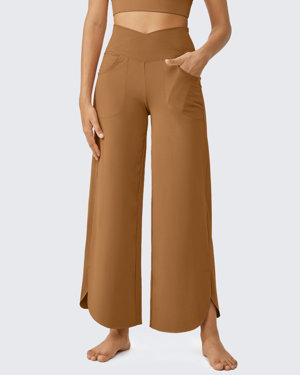 EverGoing Wide Leg Cross High-Waist Capri Pants Regular