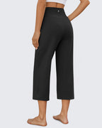 EverGoing Wide Leg High-Rise Drawstring Capris Pants
