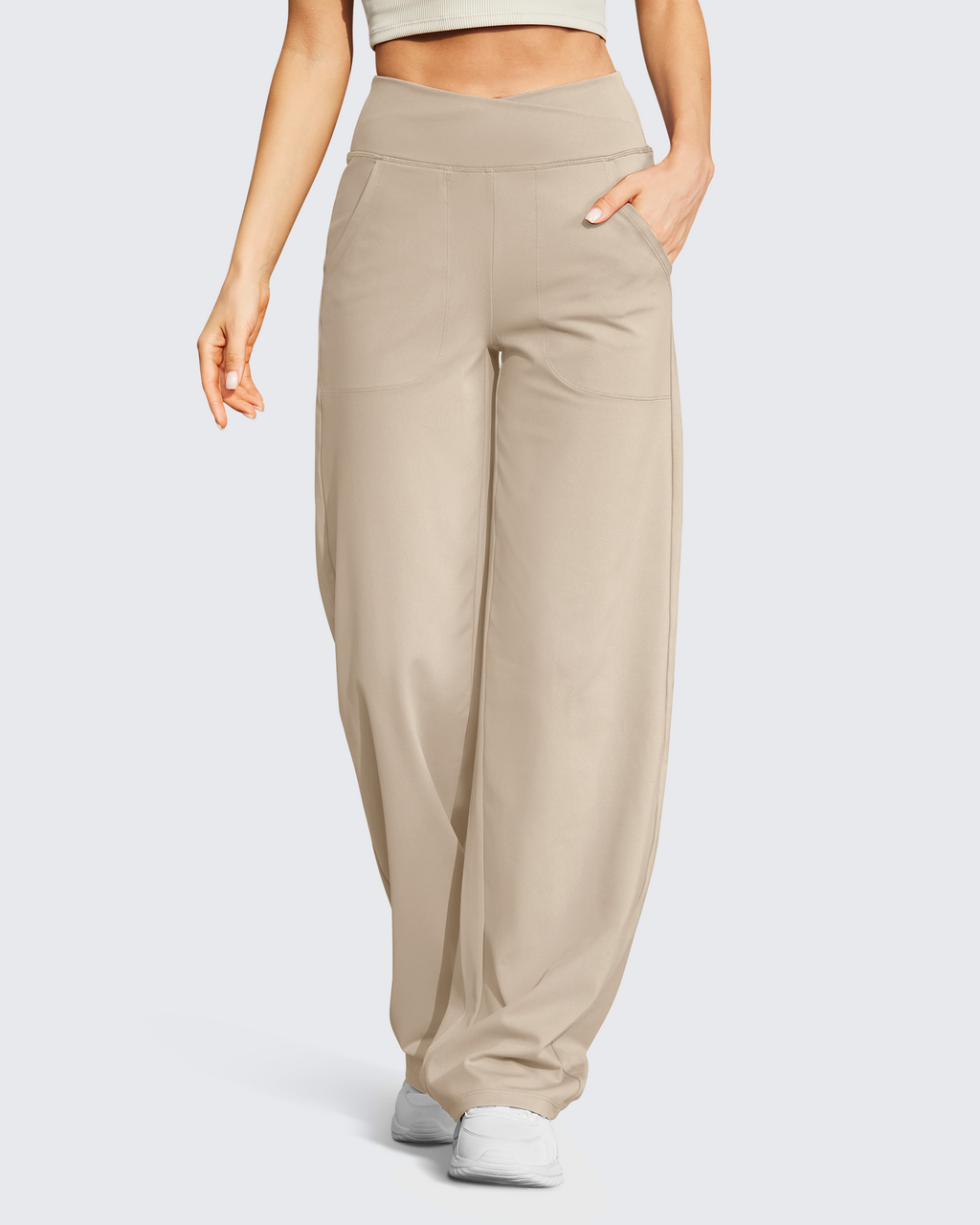 EverGoing Wide Leg High-Waist Casual Pants Petite