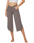 EverGoing Wide Leg High-Waist Crossover Capri Pants 21
