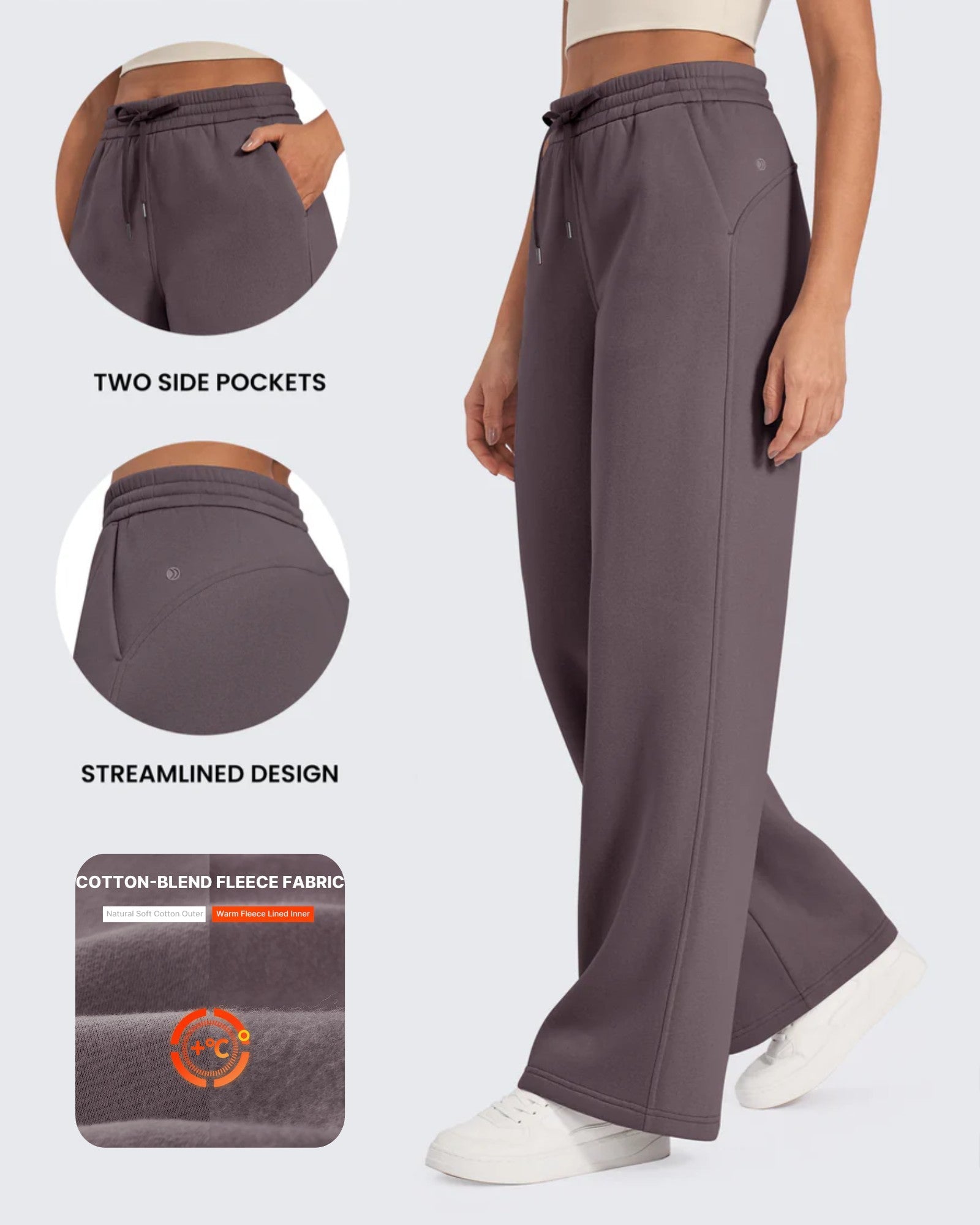 Flurrylux Fleece Lined Drawstring High-Waist Pants