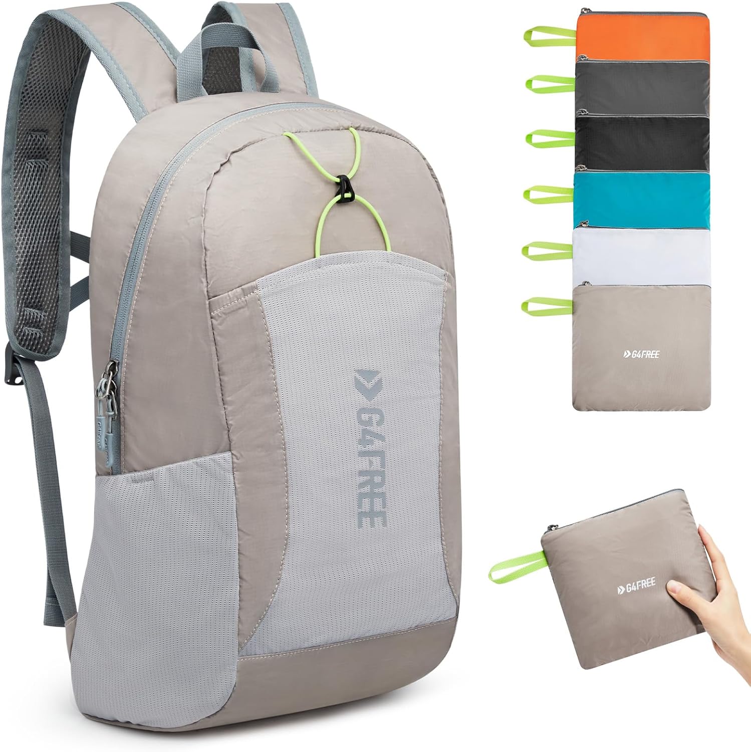 G4Free 24L Small Packable Water Resistant Hiking Travel Backpack