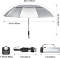 G4Free 42/46/54/62 Inch 10 Ribs Windproof for Rain Double Canopy Auto Umbrella