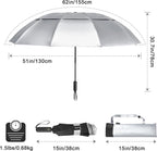 G4Free 42/46/54/62 Inch 10 Ribs Windproof for Rain Double Canopy Auto Umbrella