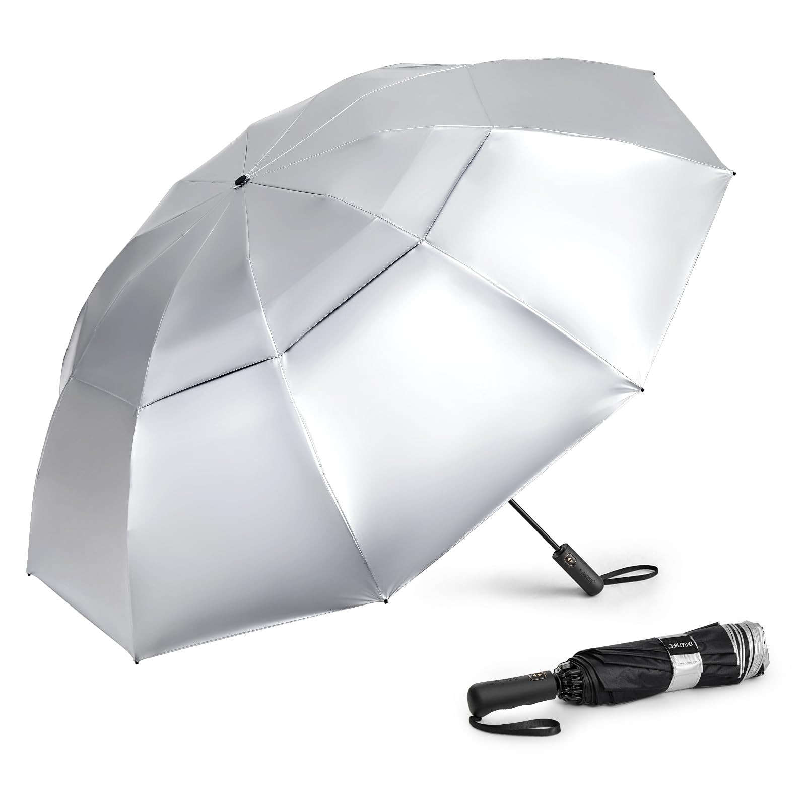 G4Free 42/46/54/62 Inch 10 Ribs Windproof for Rain Double Canopy Auto Umbrella