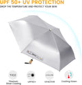 G4Free 42Inch UPF 50+ UV Protection Wooden Handle Travel Umbrella