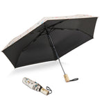 G4Free 42Inch UPF 50+ UV Protection Wooden Handle Travel Umbrella