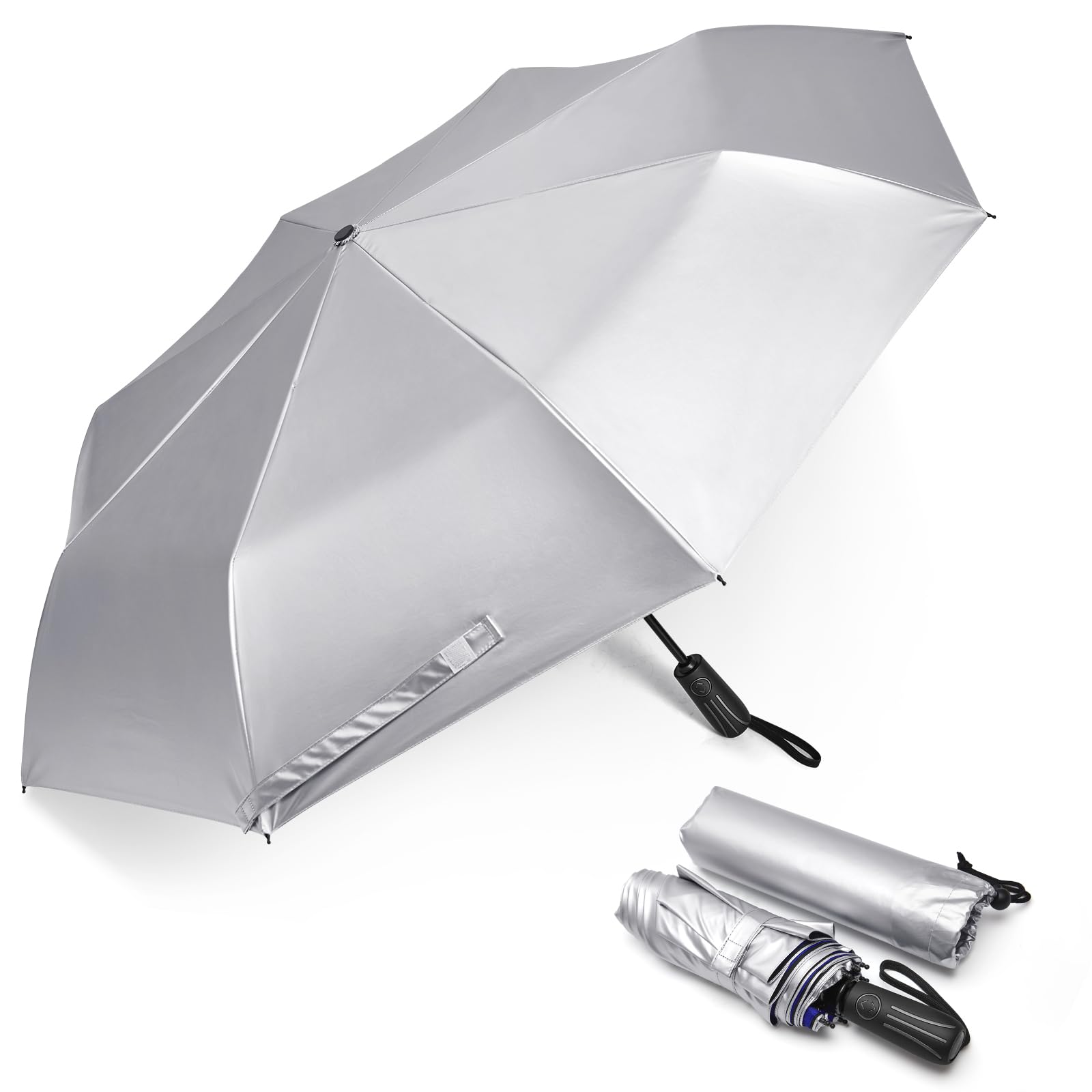 G4Free 46 Inch UPF 50+ UV Protection Sun Double Layer Windproof Auto Umbrella