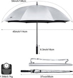 G4Free 54/62 Inch Windproof UV Protection Extra Large Auto Stick Long Umbrella