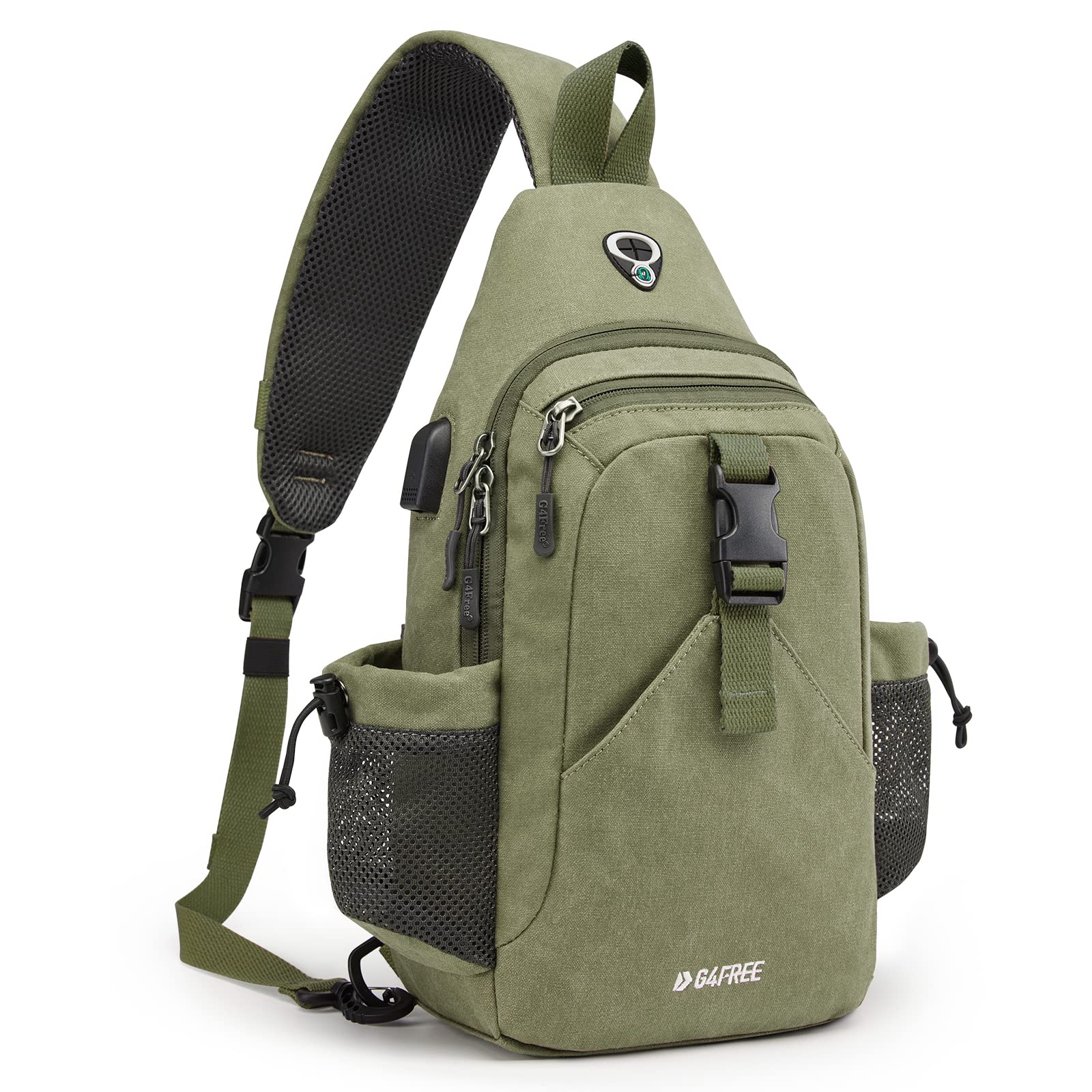 G4Free Anti-Theft Canvas Sling Bag with USB Port