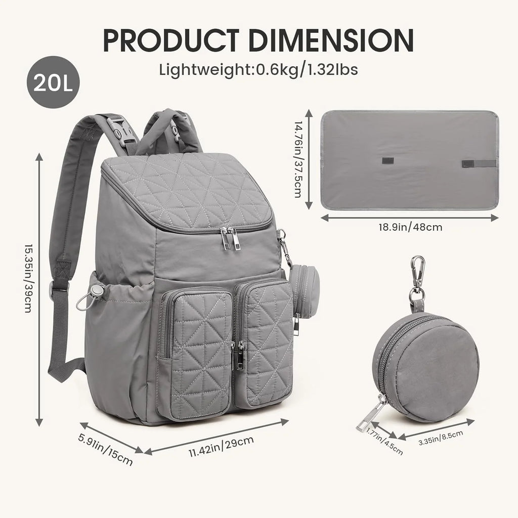G4Free Diaper Bag Backpack with Pacifier Case & Insulated Pockets