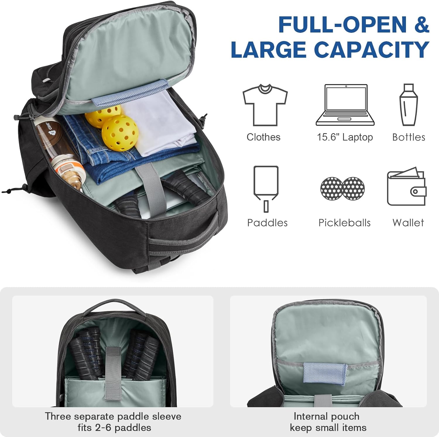 G4Free Pickleball Backpack for 2–6 Paddles