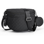 G4Free Quilted Bum Bag Spacious Nylon with Removable Pouch