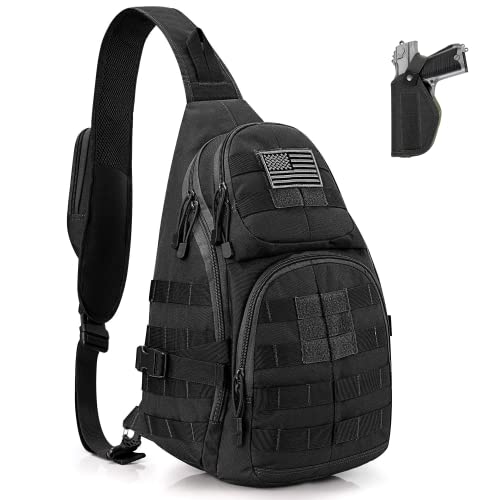 G4Free Tactical EDC Military Rover Sling Bag Pack with Pistol Holster