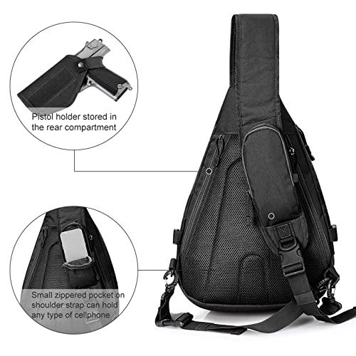G4Free Tactical EDC Military Rover Sling Bag Pack with Pistol Holster