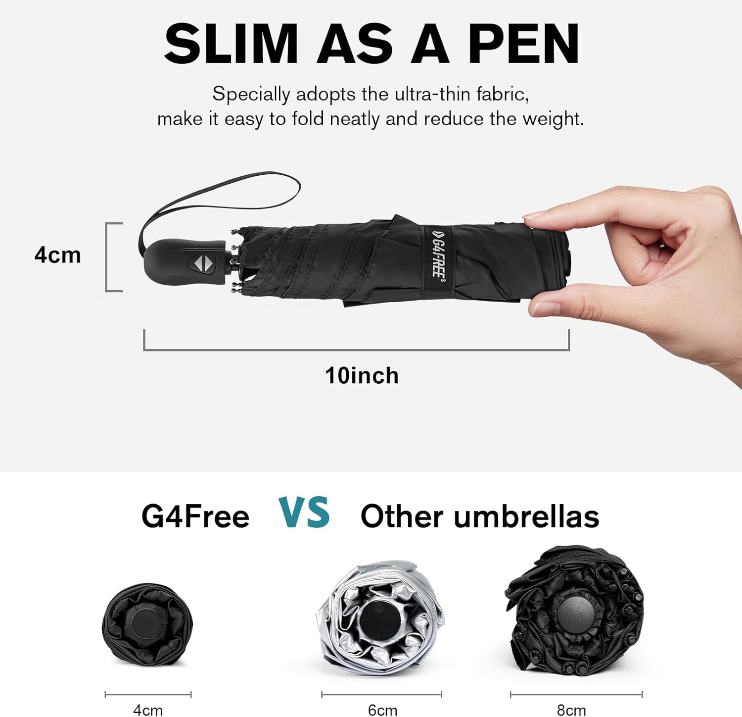 G4Free Ultralight UPF 50+ UV Protection  Super Slim Mini Auto Umbrella