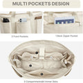 G4free Large Zipper Canvas Tote Bag With Laptop Sleeve