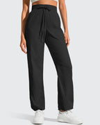 Lightweight Straight Leg Ruched Drawstring Joggers