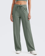 Loose Front Pleats Drawstring Casual Pants