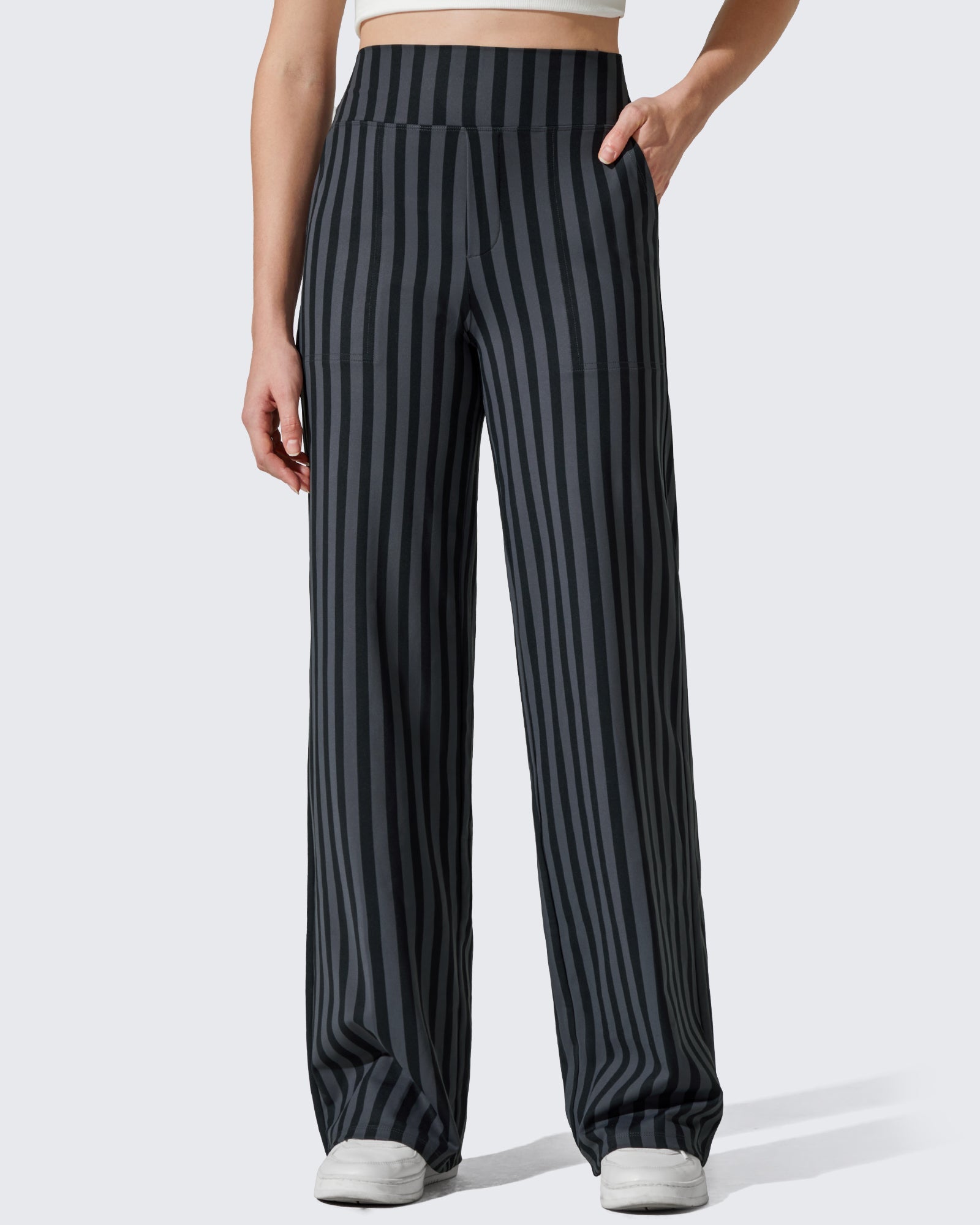 Loose High-Waist Business Casual Striped Pants