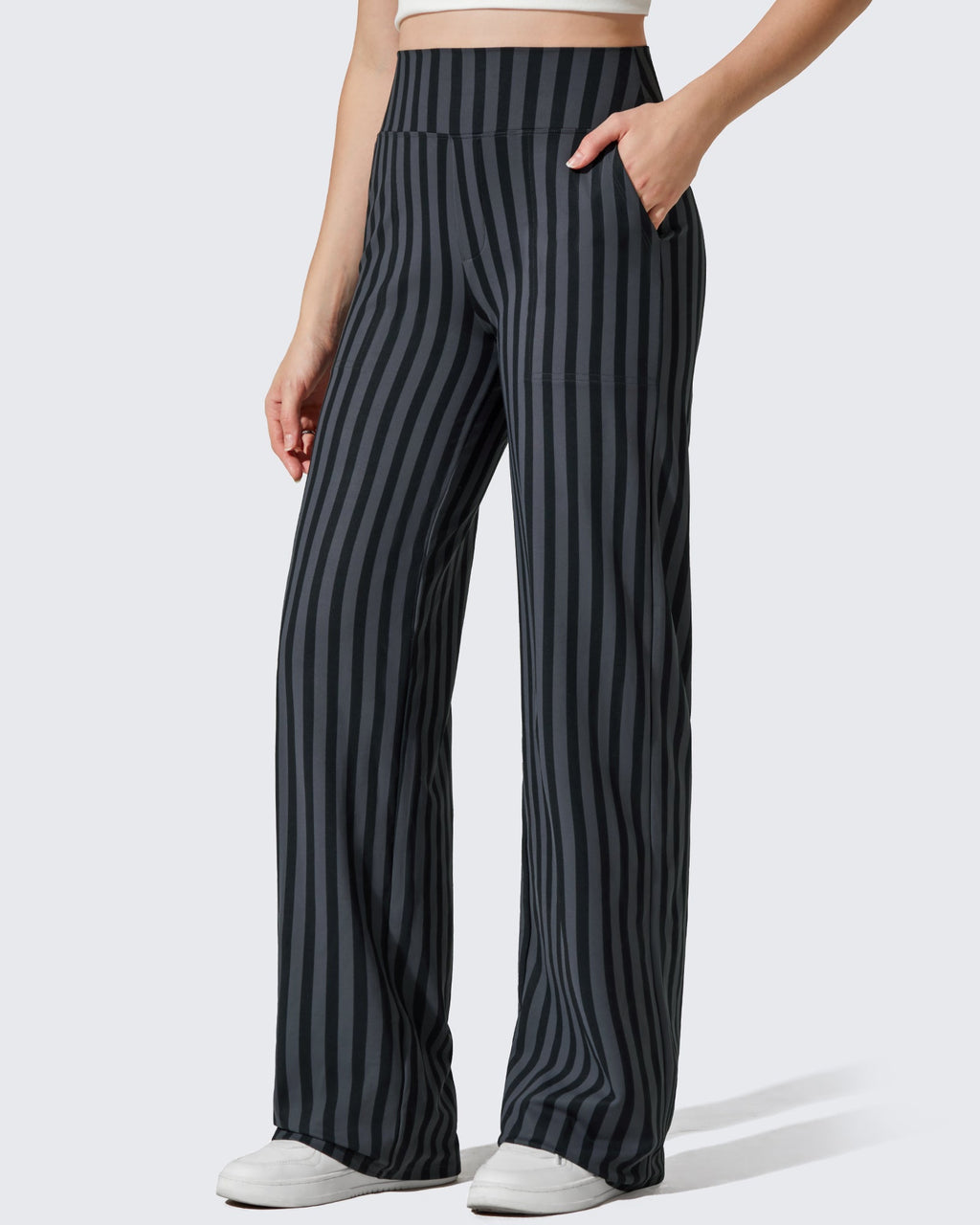 Loose High-Waist Business Casual Striped Pants