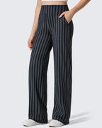 Loose High-Waist Business Casual Striped Pants