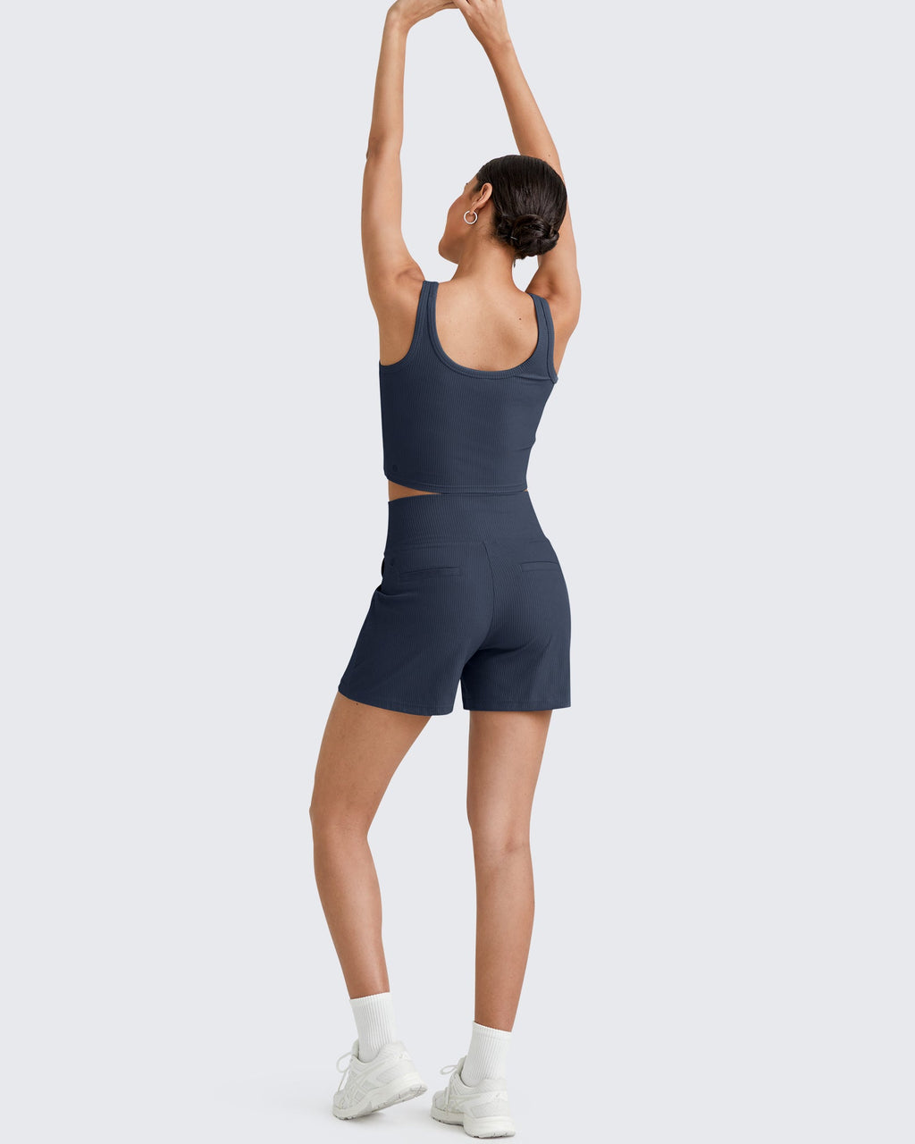 Ribbed High-Rise Dressy Casual Shorts