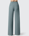 Ribbed Knit High Waist Wide Leg Yoga Pants