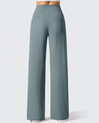 Ribbed Knit High Waist Wide Leg Yoga Pants
