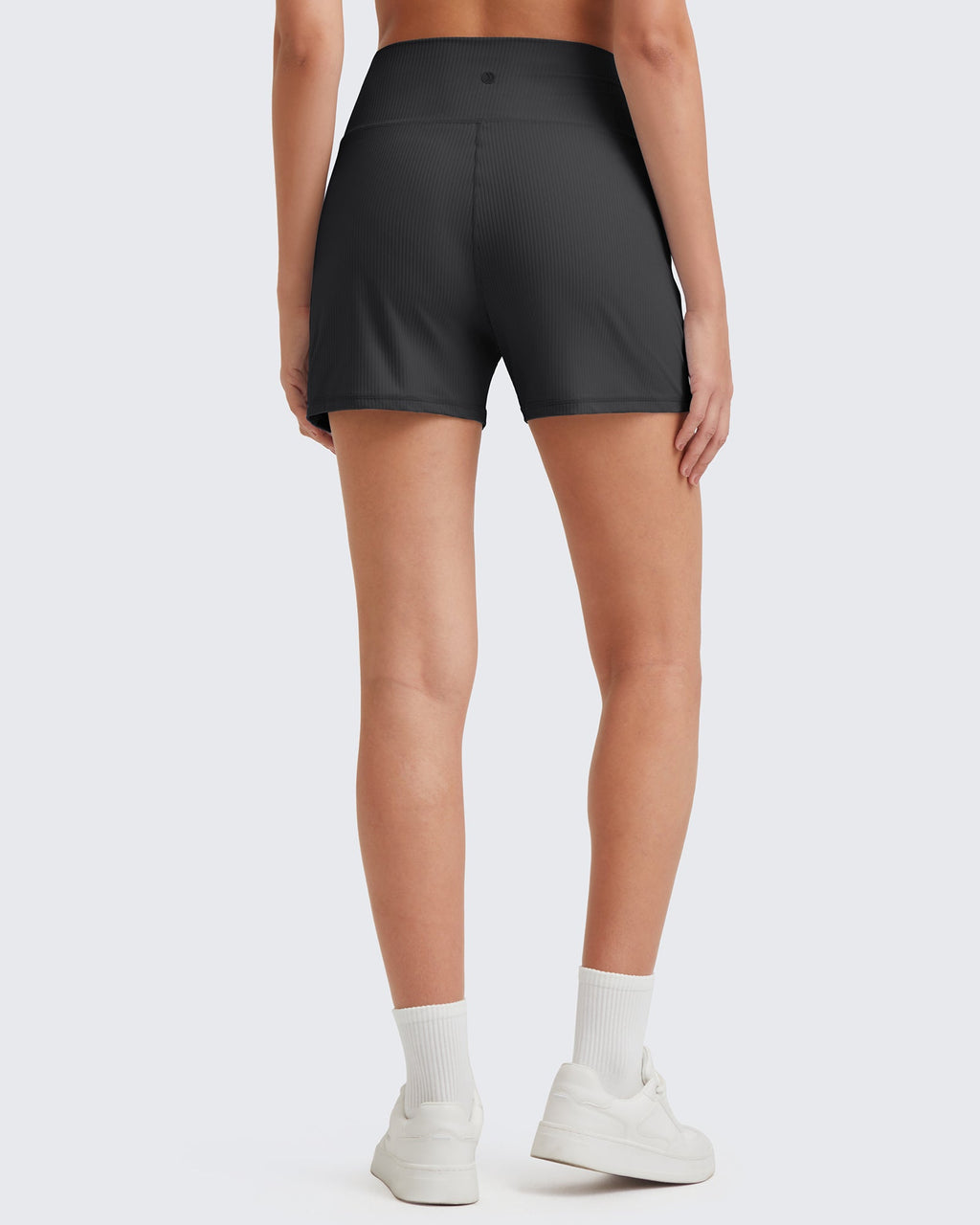 Ribbed Mid-Rise Seamless Work Shorts