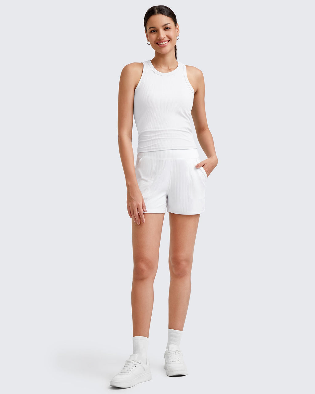 Ribbed Slim Racerback Athletic Tanks